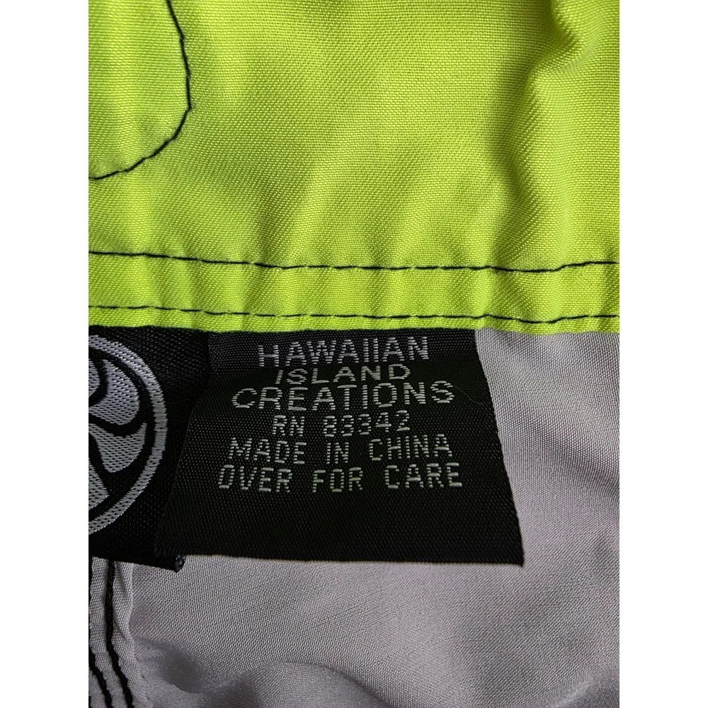 HIC Hawaiian Island Creations Board Shorts Mens Blue Tribal Print Swim Trunks